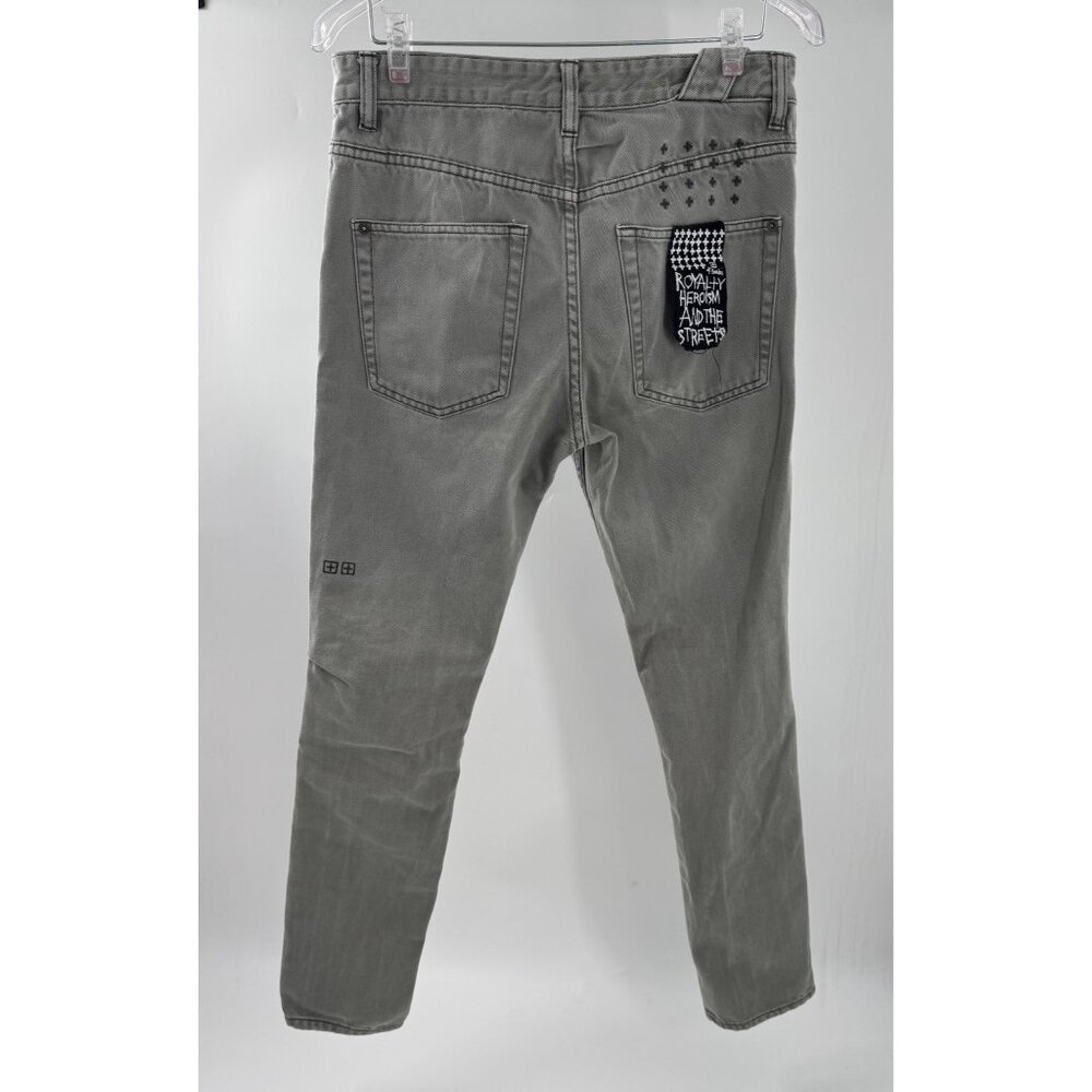 Ksubi Chitch Deep Forest Green Slim Fit Mens Jeans Cotton Blend Decorative Back - Picture 2 of 16